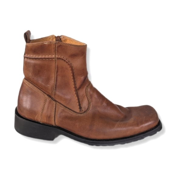 Vintage Bed Stu Men's Classic Brown Leather Zip Up Ankle Boots - Picture 1 of 10